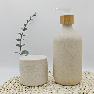 Wheat Straw Skin Care Custom Shampoo Bottle Environmental Degradable Empty 8oz 10oz 16oz