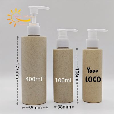 Wheat Straw Skin Care Custom Shampoo Bottle Environmental Degradable Empty 8oz 10oz 16oz