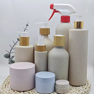 Wheat Straw Skin Care Custom Shampoo Bottle Environmental Degradable Empty 8oz 10oz 16oz